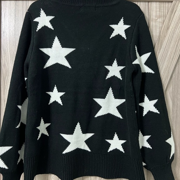 Acrylic V-Neck Star Sweater by Zenana Sz S NWOT - Picture 2 of 7